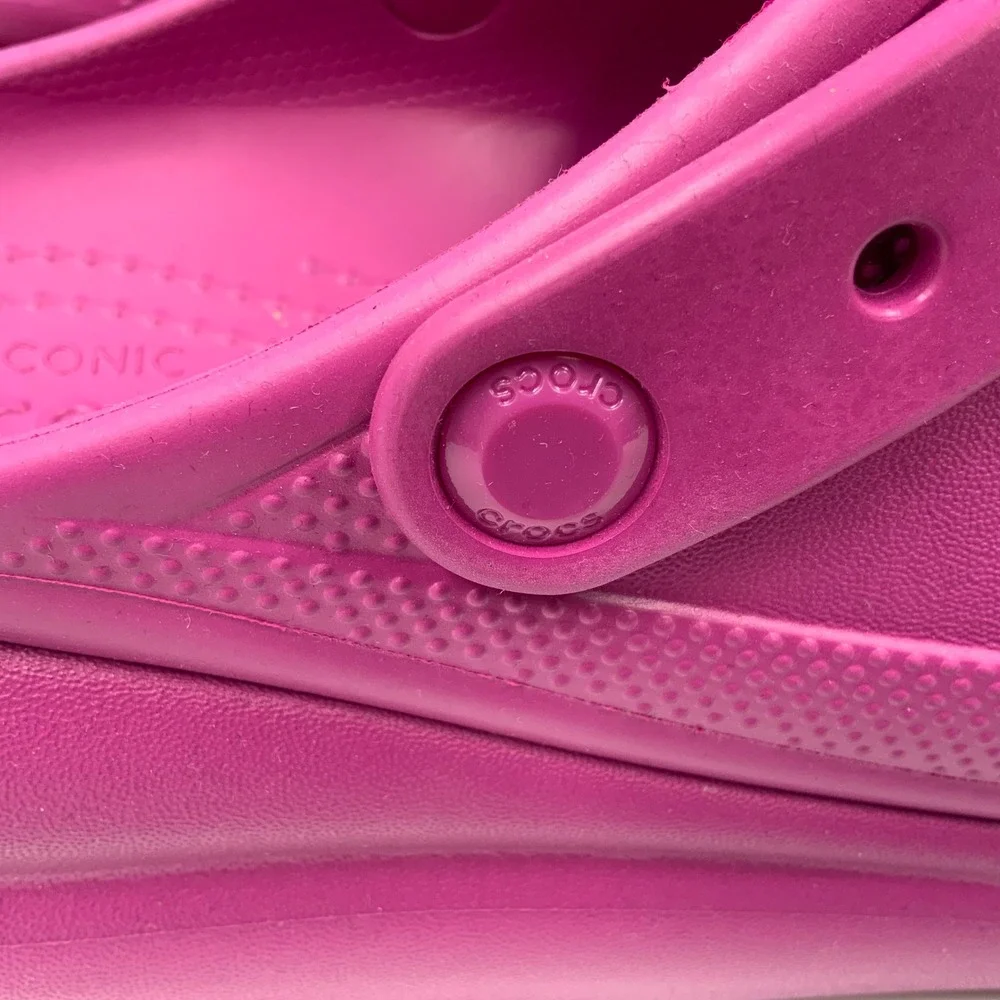 Crocs Classic Crush Clog Magenta Pink Platform Mens Sandals 207521-6QQ